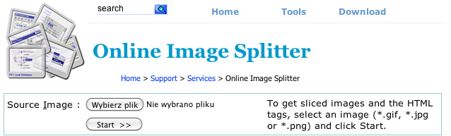 Online Image Splitter - łączenie obrazków