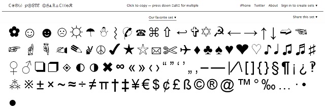 Type of symbols