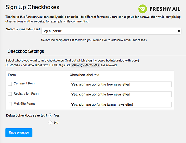 checkbox word form in the Sign of other checkbox forms with to use a up added