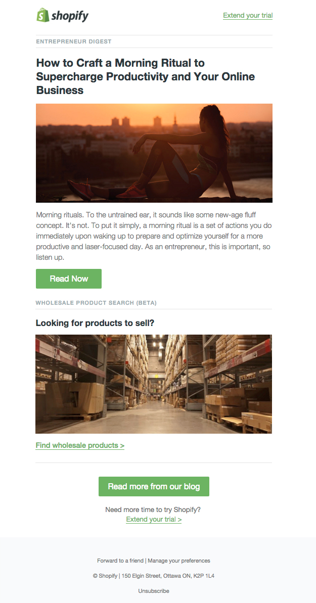 Newsletter: Shopify