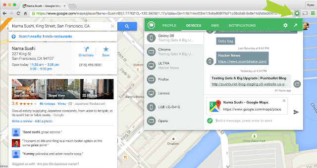 pushbullet extension chrome